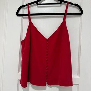 Madewell Red Silk Tank Top